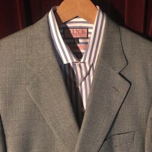 Vntg Brooks Bros Tooth Check Cashmere Wool Blazer